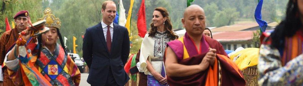 Kate and William arrive in Bhutan