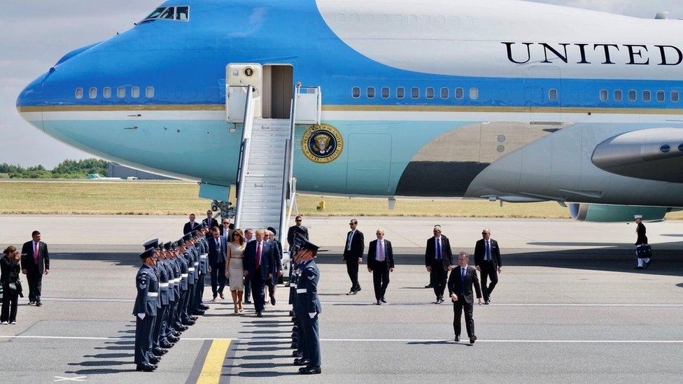 Donald Trump at Stansted Airport