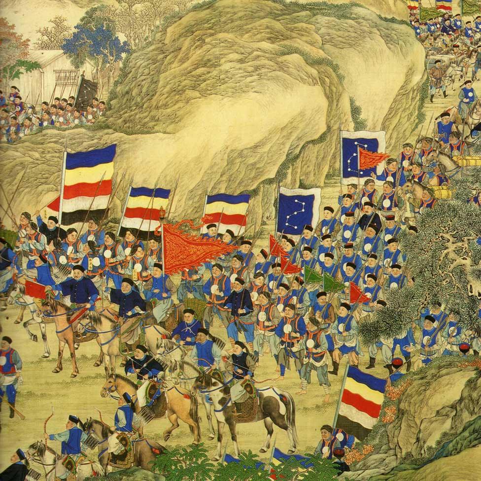 A painting showing the suppression of the Taiping rebellion