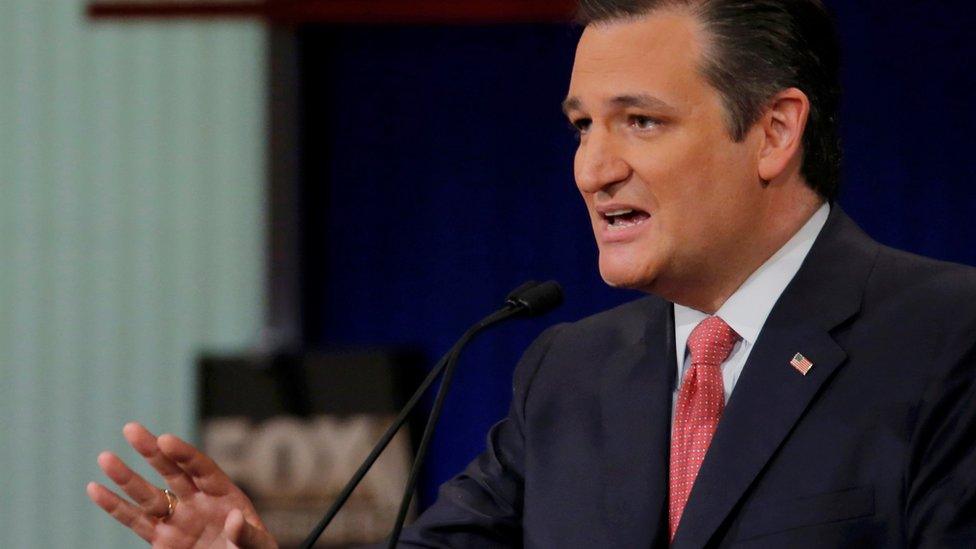 Republican U.S. presidential candidate Senator Ted Cruz speaks during the Fox Business Network Republican presidential candidates debate in North Charleston, South Carolina January 14, 2016.