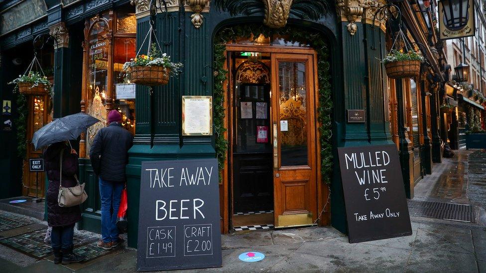 A pub selling takeaway beer