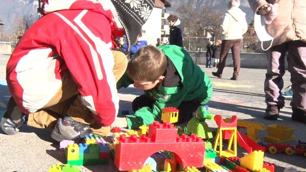 Children playing in Alps playground