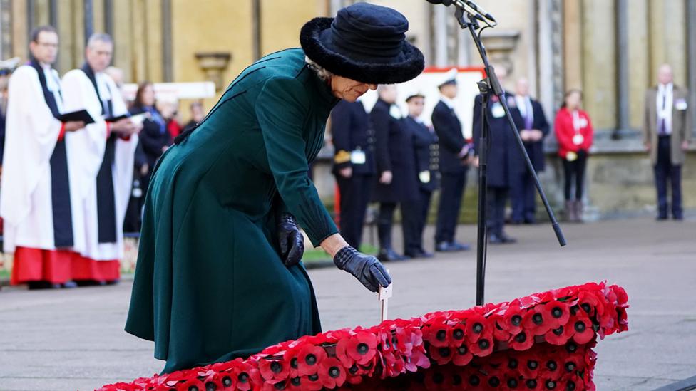 Duchess of Cornwall at Westminster Abbey on 11 November 2021