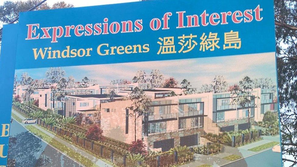 A Sydney real estate sign designed to attract Chinese buyers