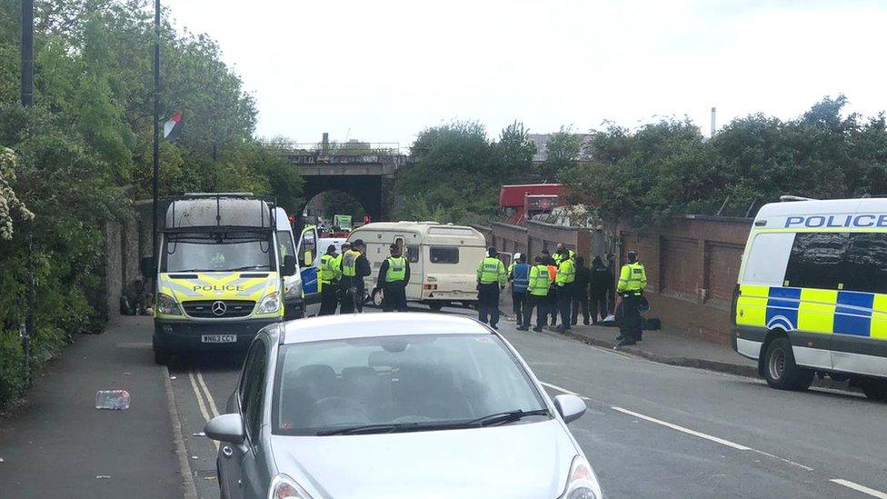 Police on Glenfrome Road