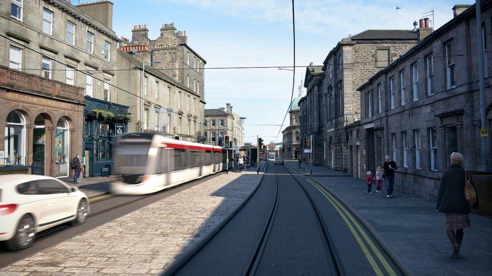 Tram at Constitution Street (Artist impression)