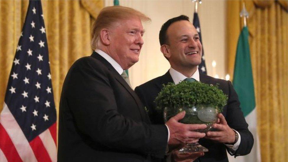 Leo Varadkar presented Donald Trump with the traditional bowl of shamrock