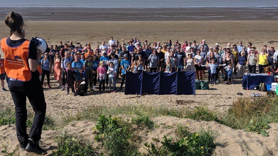 Marine Conservation Society members and the public on Sand Bay