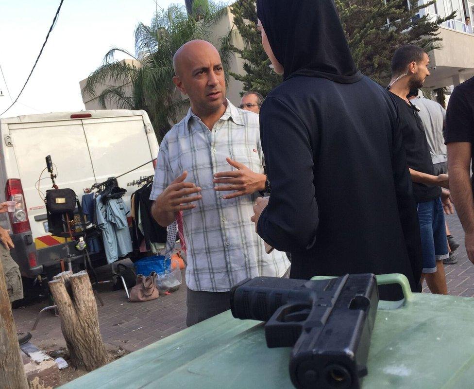 Avi Issacharoff on set