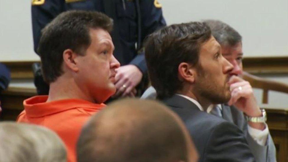 Kohlhepp wore handcuffs throughout the sentencing