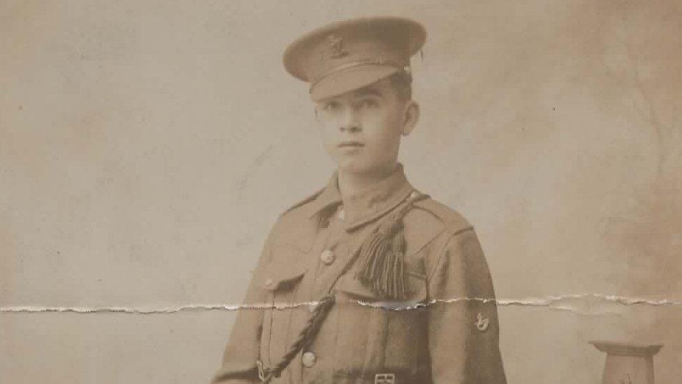 Harry's brother, Alec Robinson, as an Army bugler