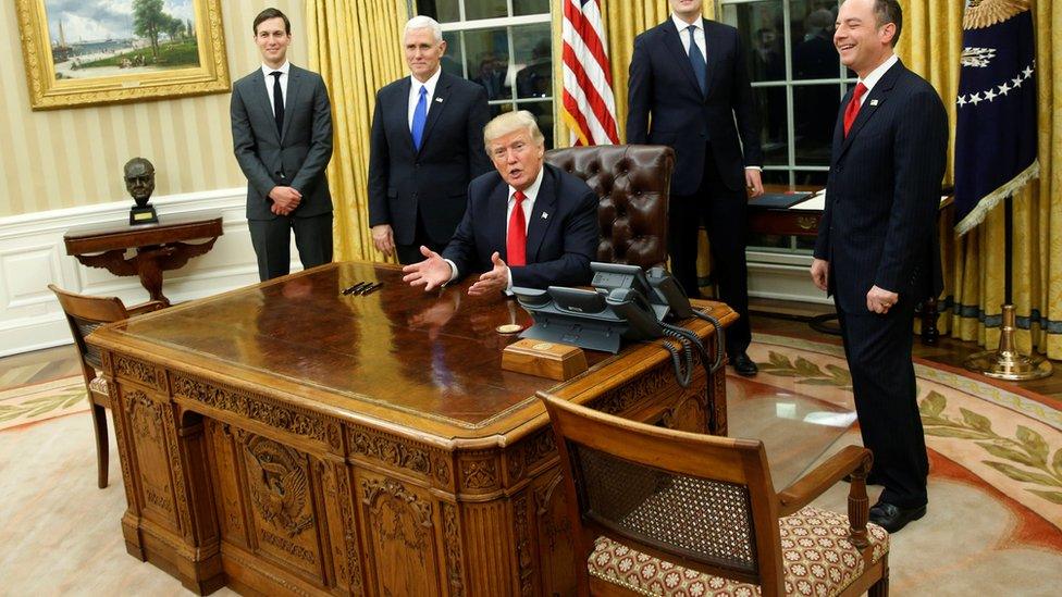 President Trump at the Resolution desk