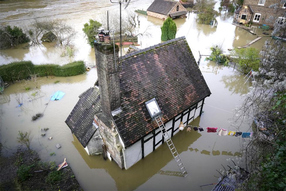 Flooding in Ironbridge, Shropshire