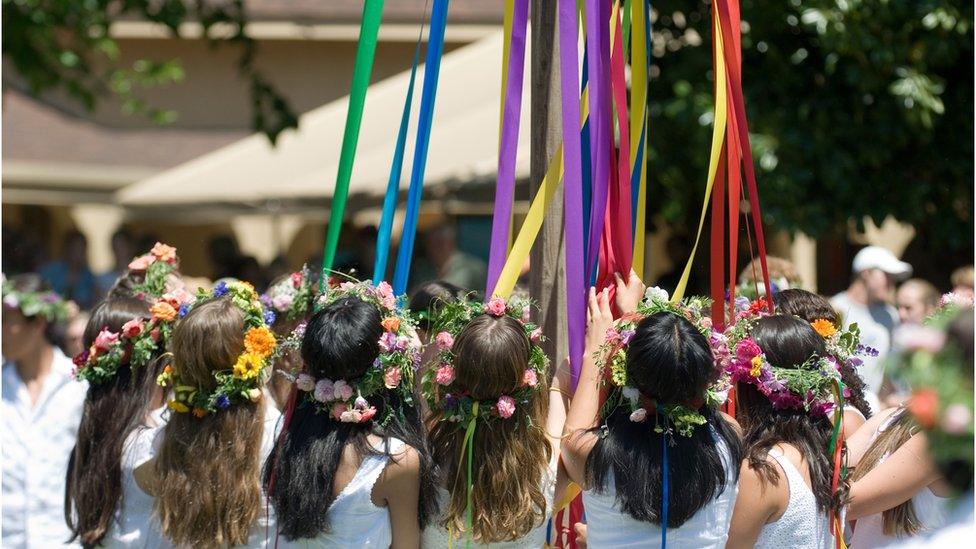 girls round Maypole