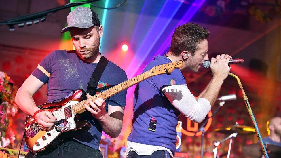 Coldplay performing at St John at Hackney Church for the Annie Mac show on Radio 1 on 3 December