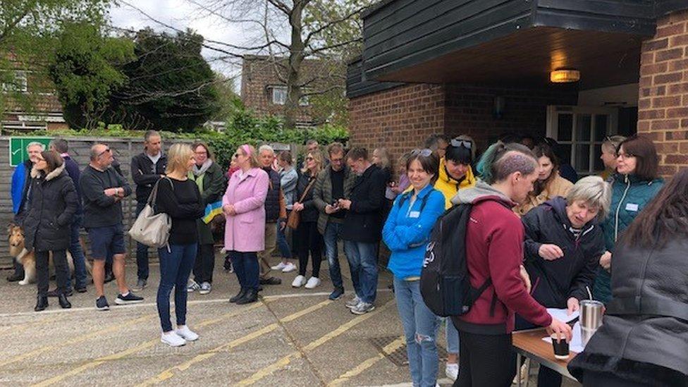 Crowds gathered at Hartley Country Club