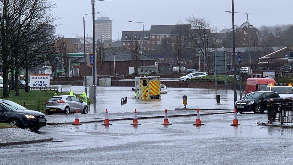 Stranded ambulance, Paisley.