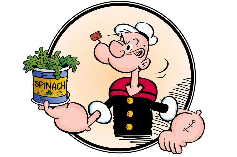 Popeye eating spinach