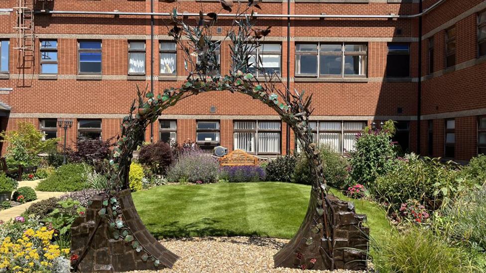 Arch in Bassetlaw Hospital garden