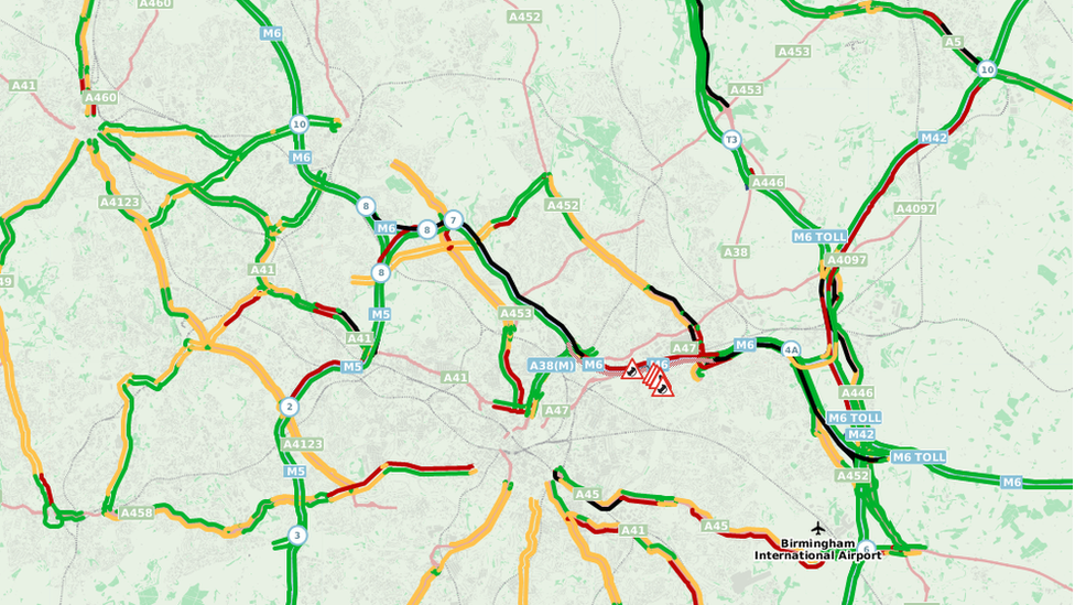 Highways Agency map of the scene