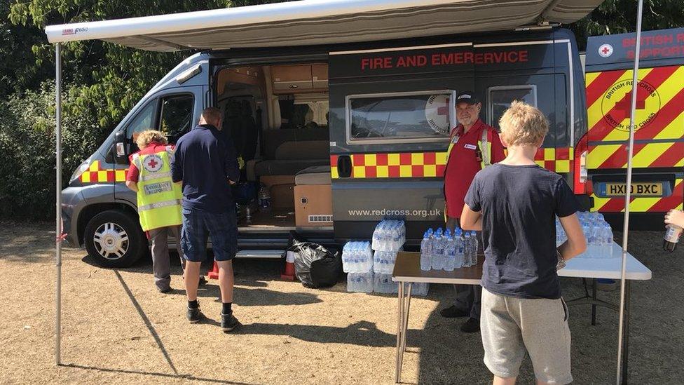 Water being handed out