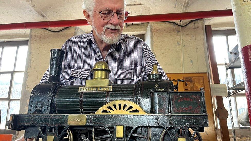 Rod Wilson pictured with his great-grandfather's model