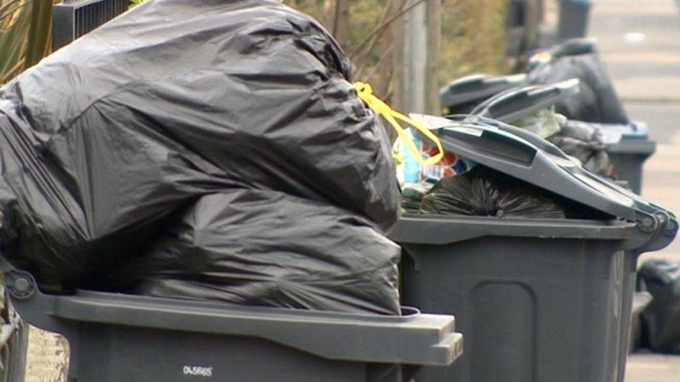 Bins full of bin bags