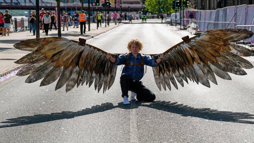 Sam Baxter from the Southpaw Dance Co performs as Icarus