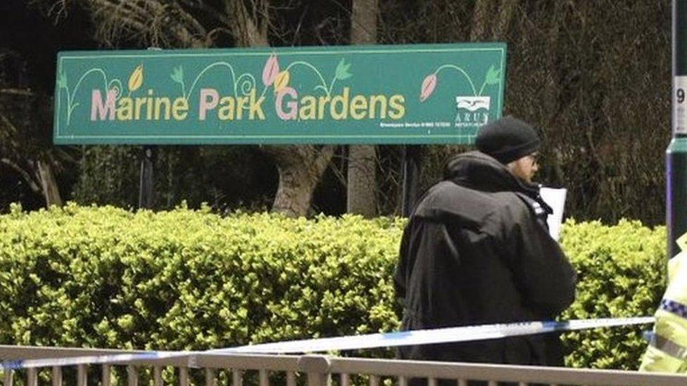 Police at Marine Park Gardens in Bognor Regis