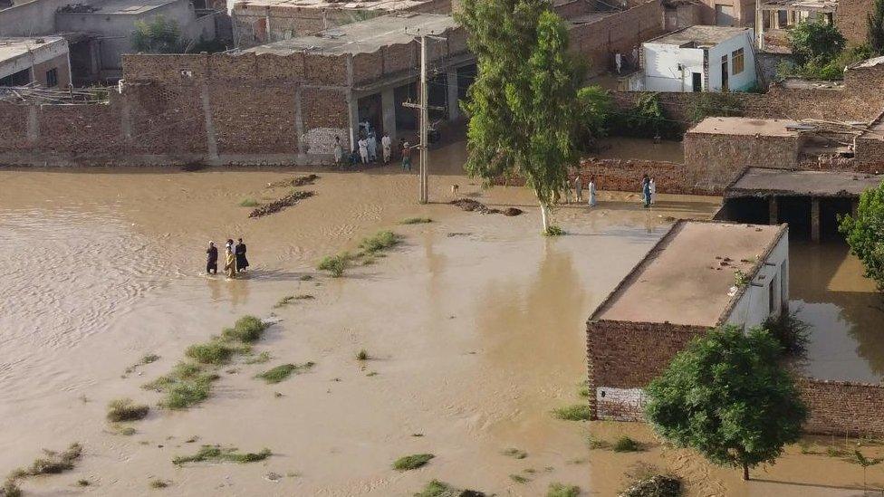 Image shows flooded