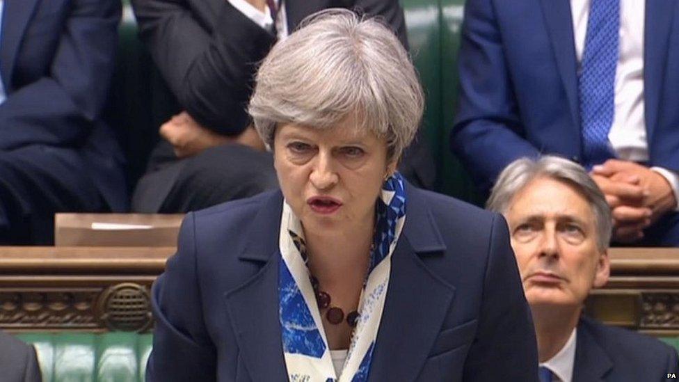 Theresa May in the House of Commons