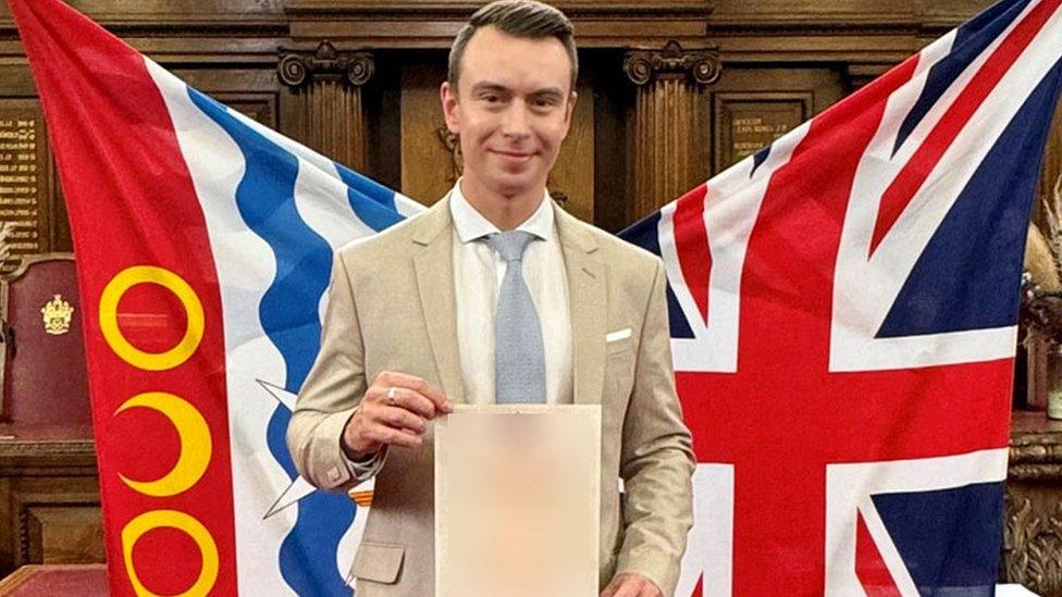 Michał Juryniec at the citizenship ceremony