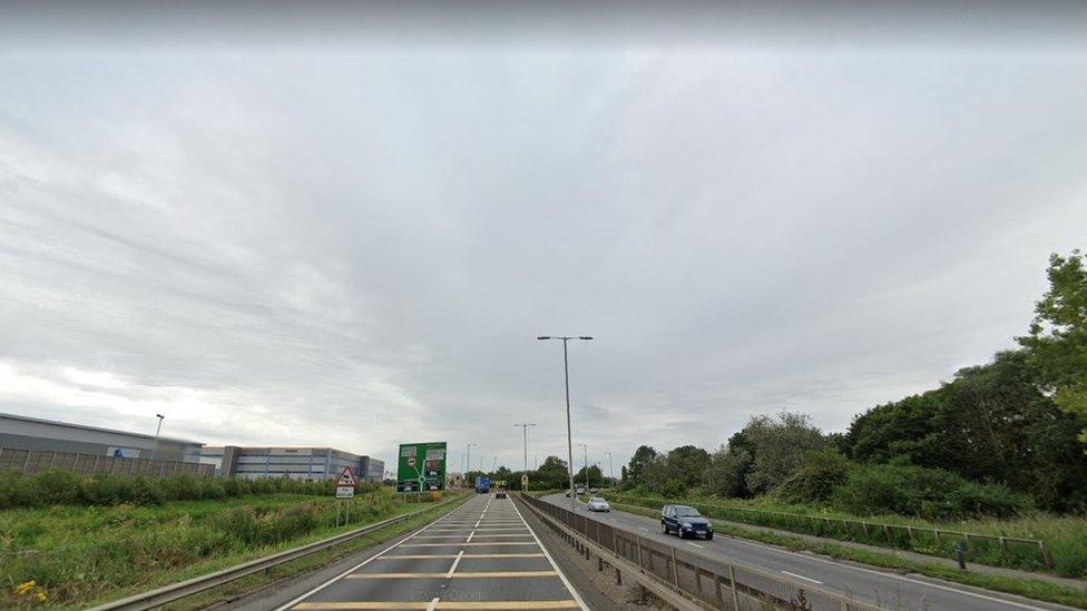 the A1089 Dock Approach Road in Tilbury