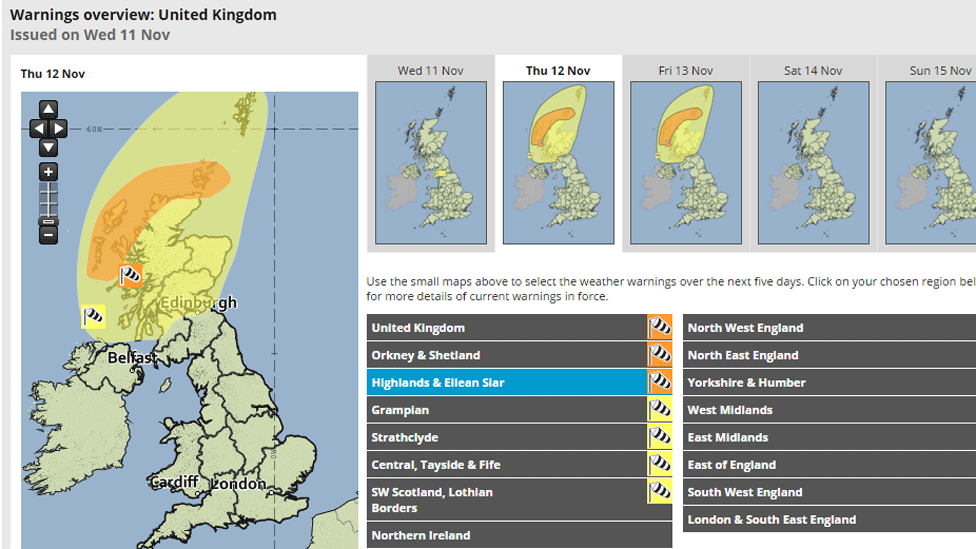 Met Office weather warning