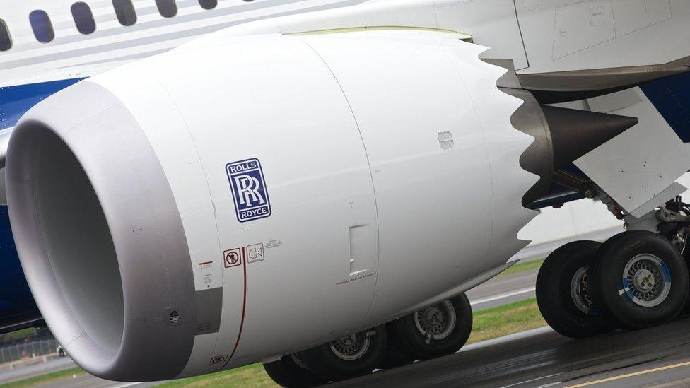 Rolls-Royce engine on Boeing 787