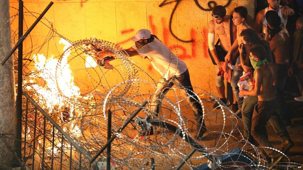 Anti-government protest in Beirut on 29 August 2015