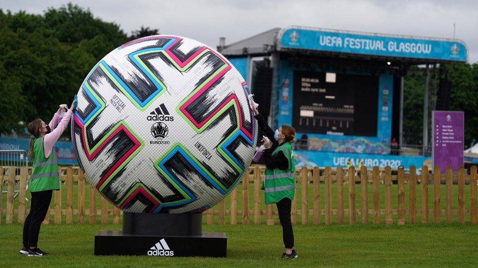 football being cleaned