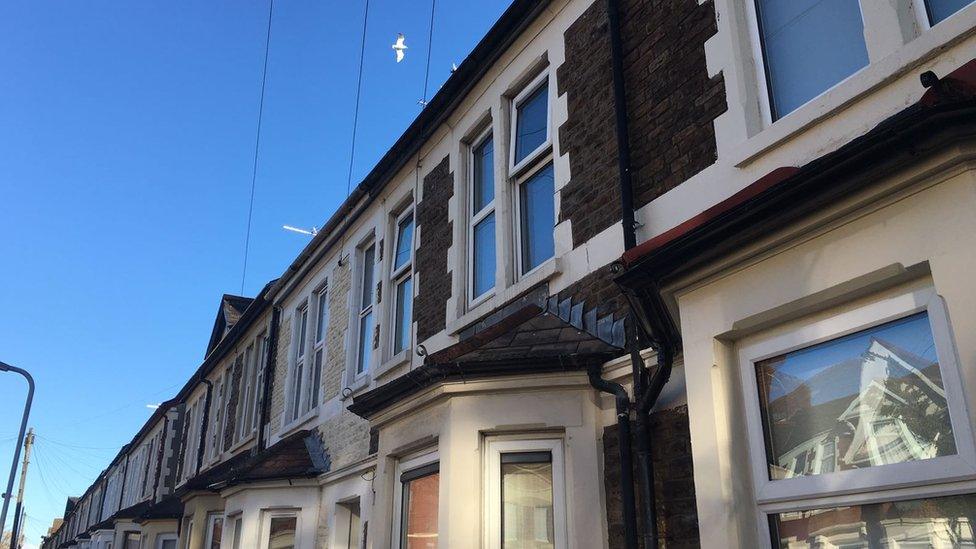 A row of terraced houses in Cardiff