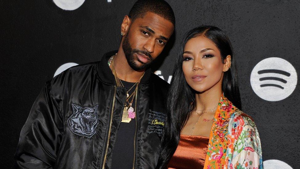 Rapper Big Sean and singer Jhene Aiko at a Spotify awards bash in Los Angeles in February