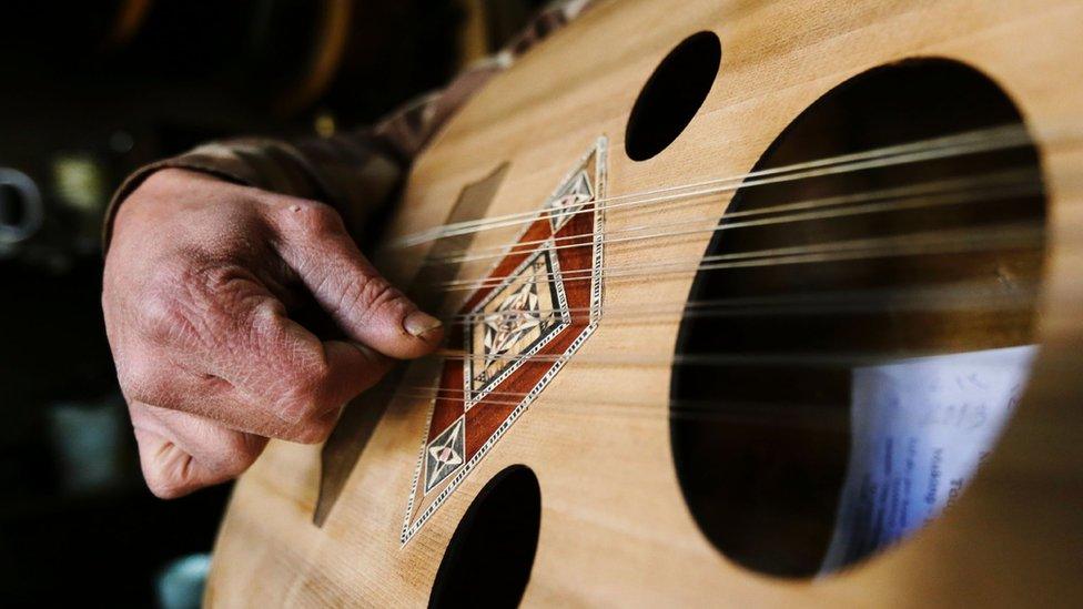 File image showing a man playing an oud (4 January 2017)