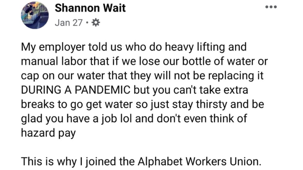 Shannon Wait's Facebook post