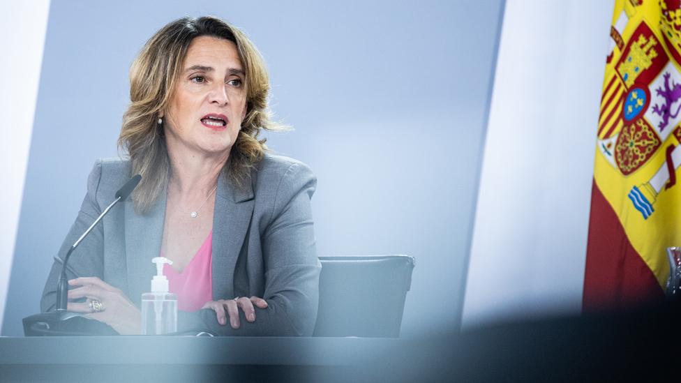 The third vice-president and minister of Ecological Transition and Demographic Challenge, Teresa Ribera, appears after the meeting of the Council of Ministers in Moncloa, on 26 October, 2021 in Madrid, Spain.