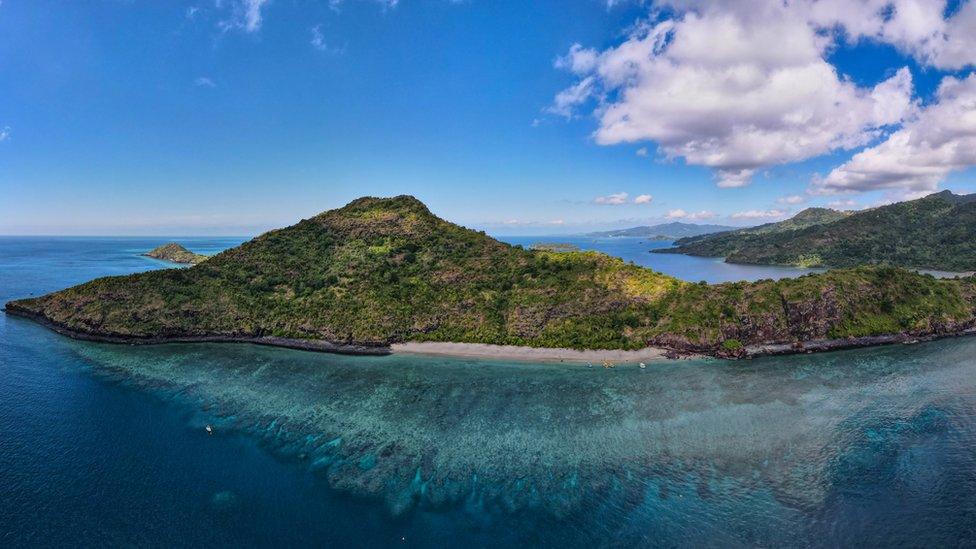 View of the lagoon in Mayotte