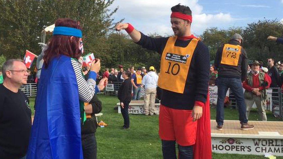 Blue Peter presenter Barney Harwood competing