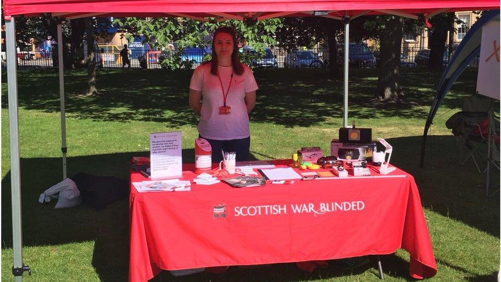 Charity stall in Edinburgh