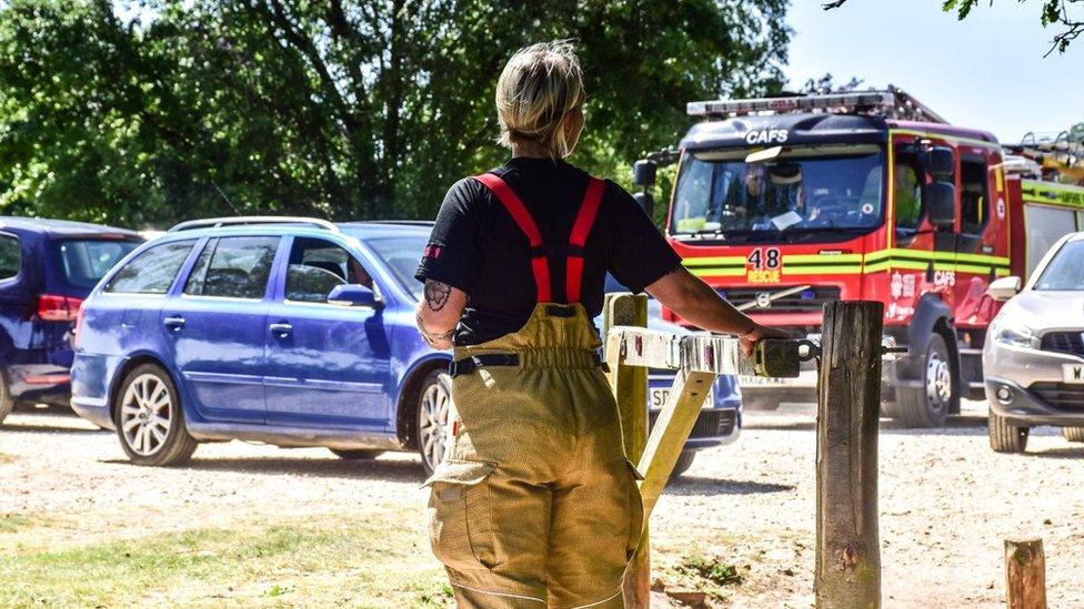 Fire crews at Bolton's Bench