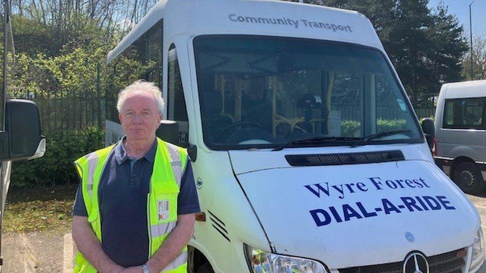 David Muggeridge with buses