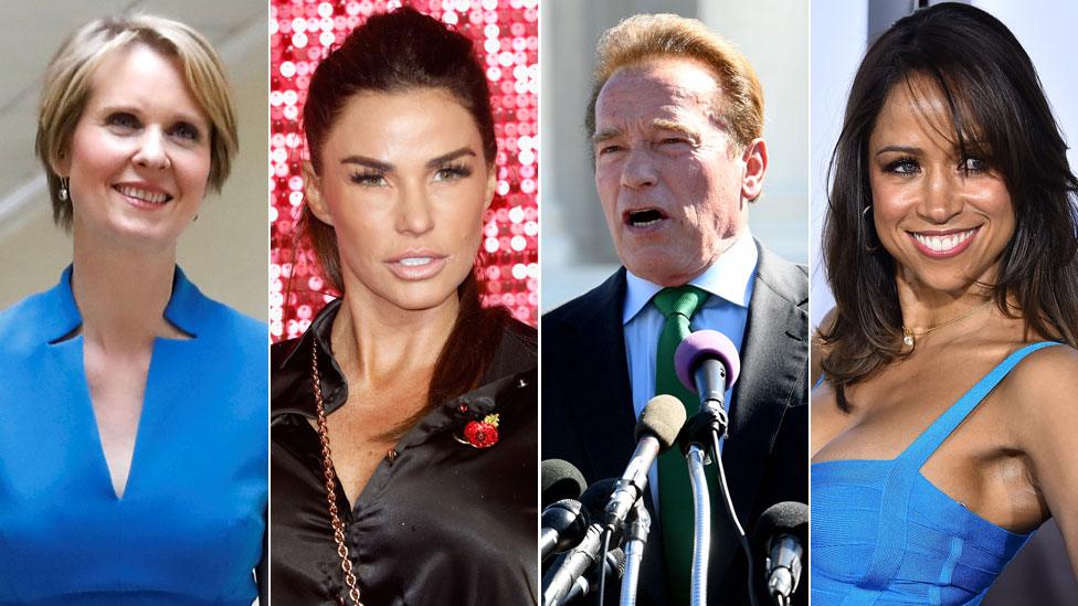 Cynthia Nixon, Katie Price, Arnold Schwarzenegger and Stacey Dash