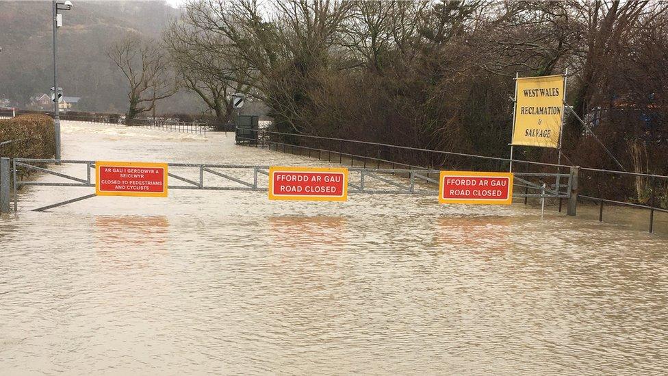 flooded road