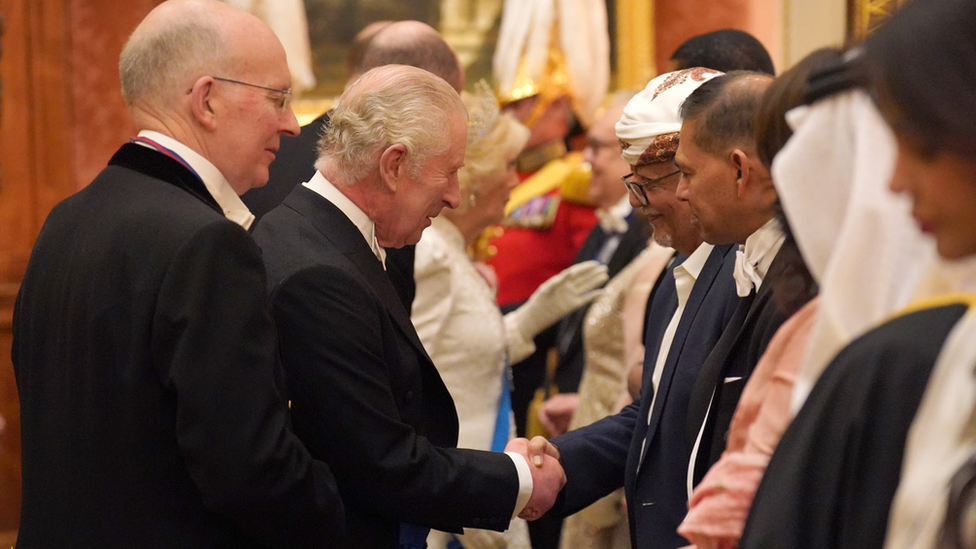 The King greets diplomats